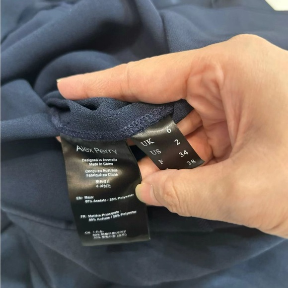 Alex Perry NWOT Strapless Longline Draped Dress in Navy - Picture 6 of 6